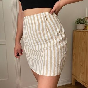 Vintage PinStripe Cream Vanilla Pencil Skirt 90s